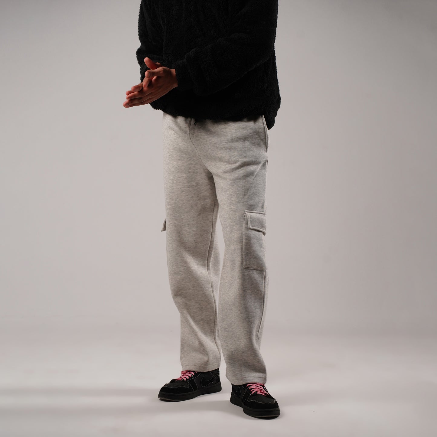 Grey Cargo Trousers (Fleece)