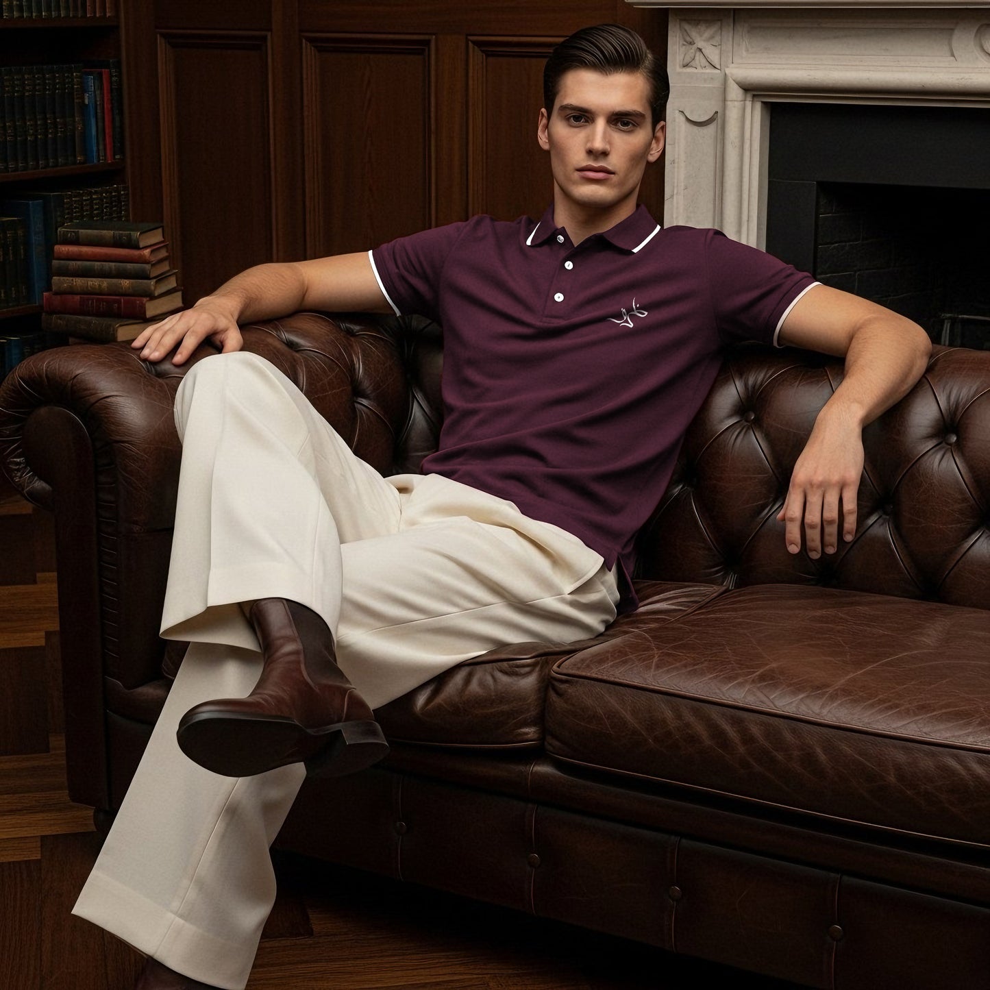 Muted Burgundy Summer Polo