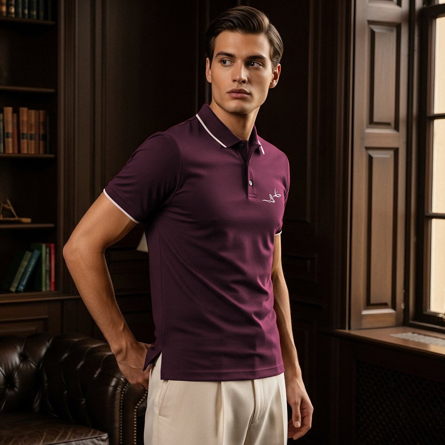 Muted Burgundy Summer Polo