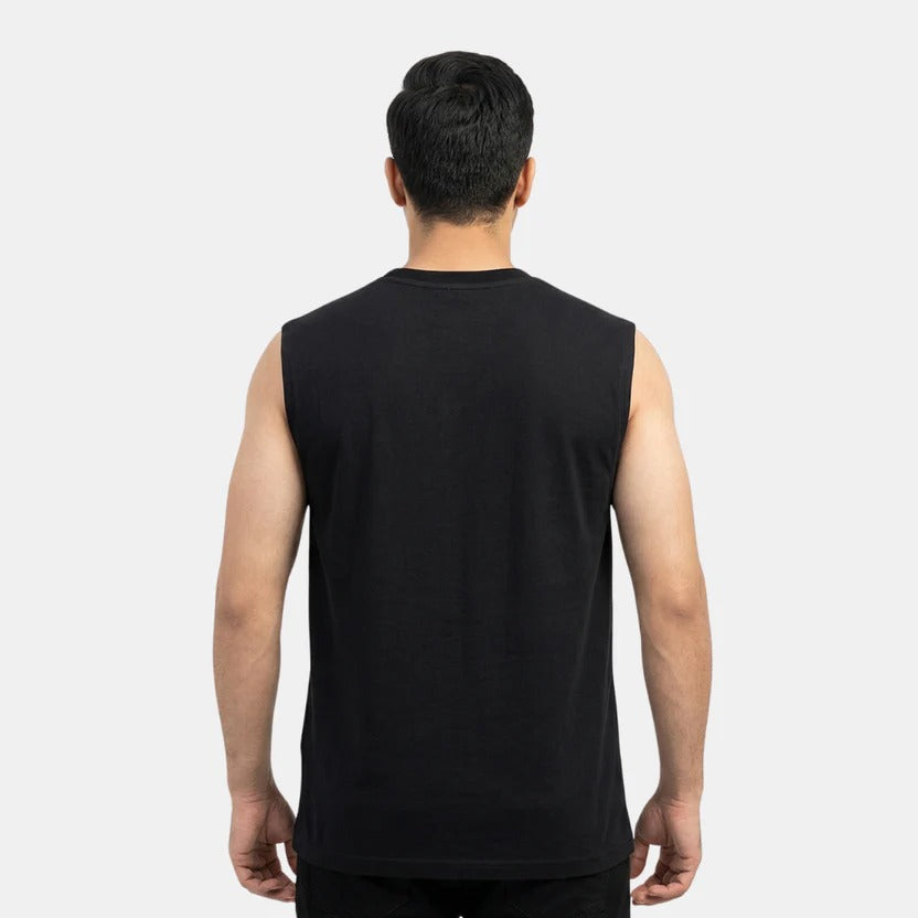 BLACK SLEEVELESS TEE