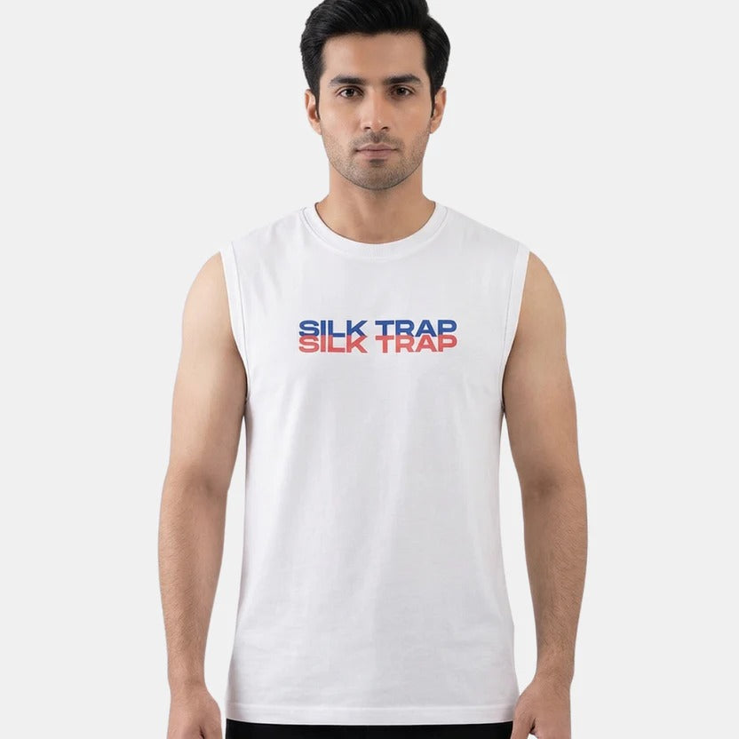 PRINTED SLEEVELESS TEE