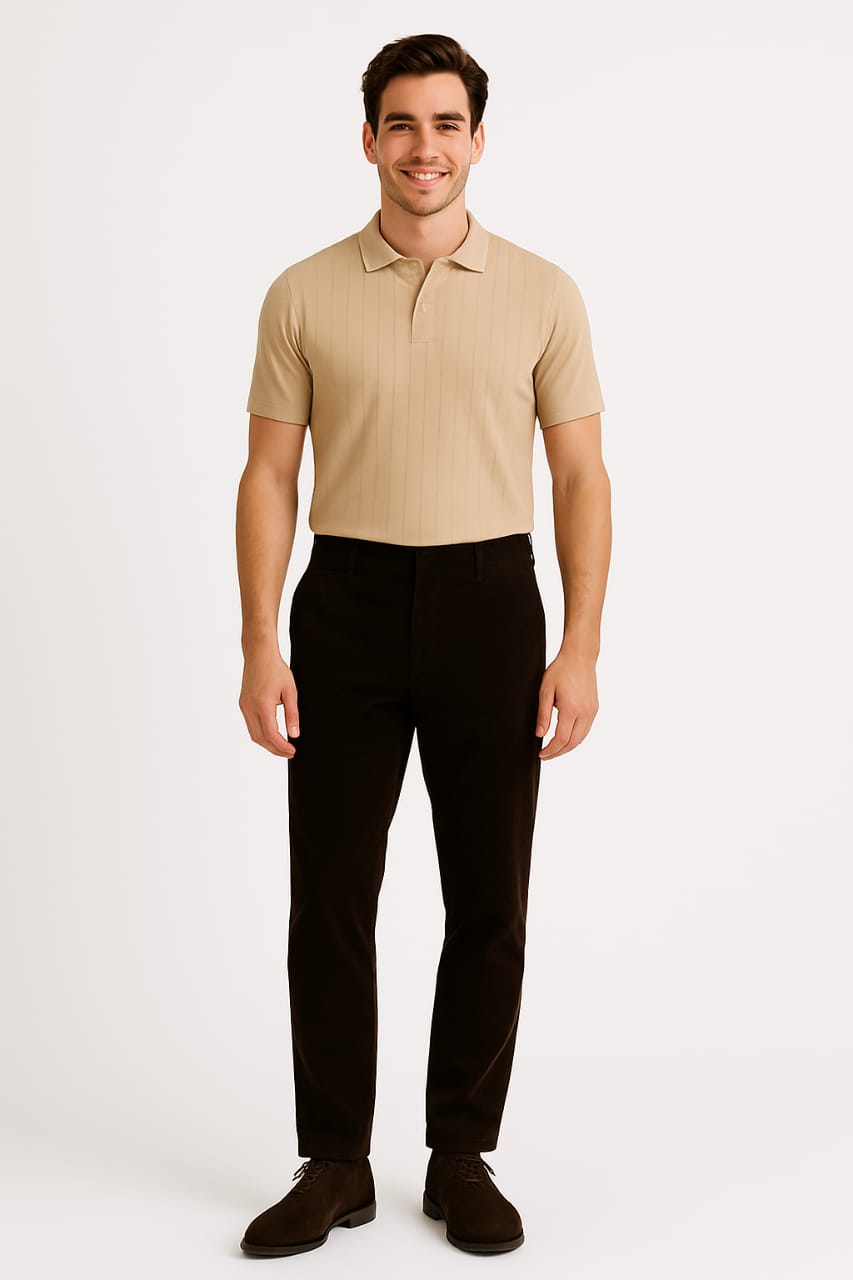 Classic Beige Drop Knit Polo