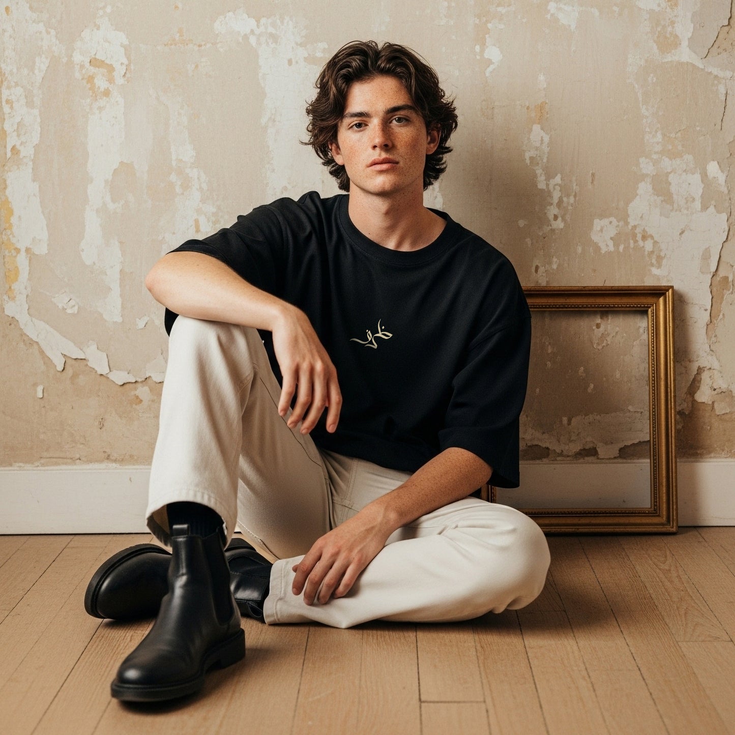Black Signature Oversized T-Shirt (100% Cotton)