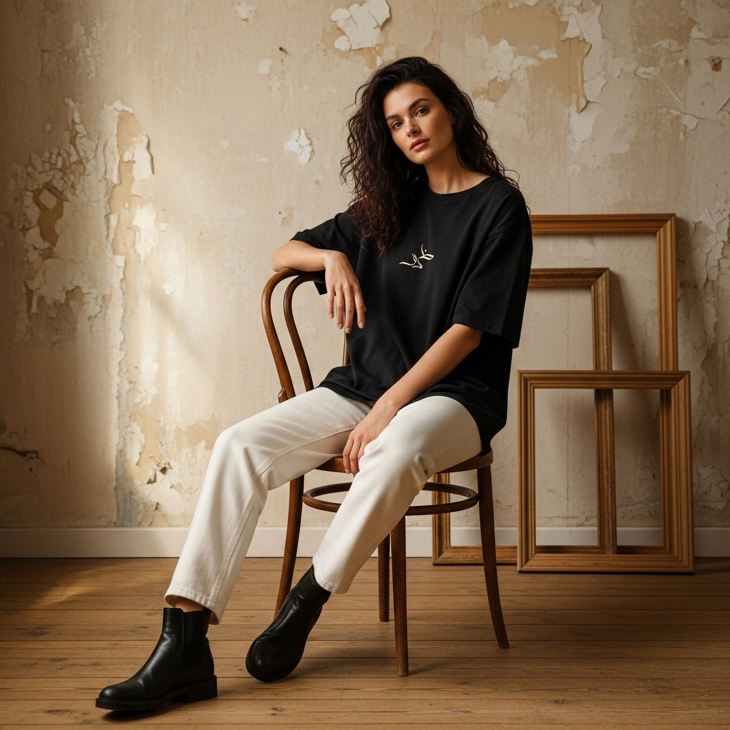 Black Signature Oversized T-Shirt (100% Cotton)