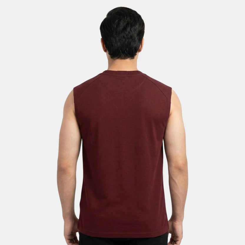 BURGUNDY SLEEVELESS TEE